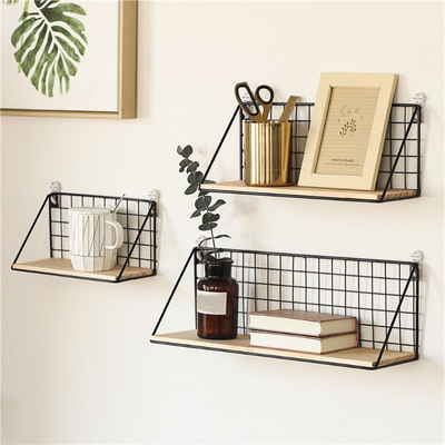 HomeTod™ Wooden Iron Wall Shelves
