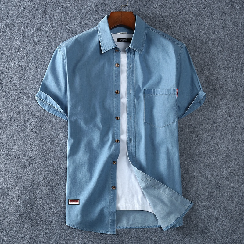 Everett™ Denim Short-sleeved Button Down Shirt