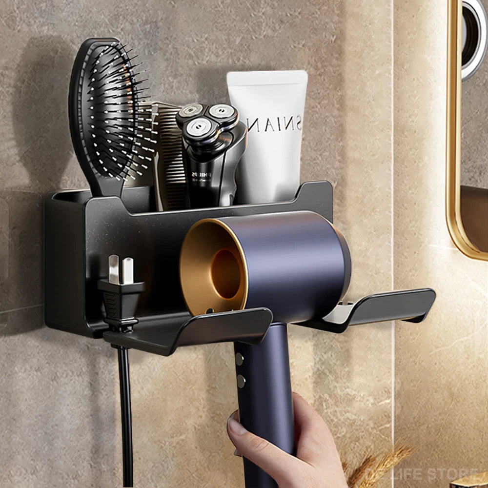 HairHaven™ Wall-Mounted Hair-Dryer Storage Shelf