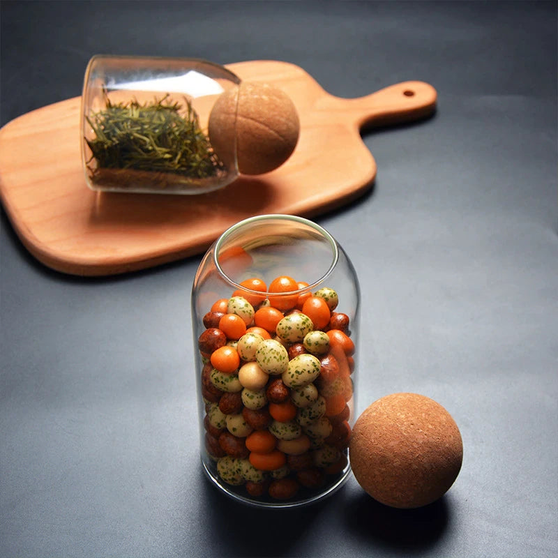HomeTod™ 4pc Ball Cork Glass Jar Set