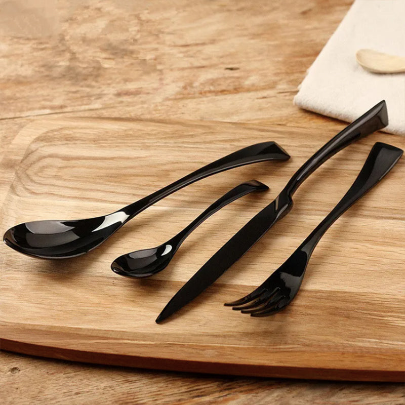 HomeTod™ Gloss Black Cutlery Set
