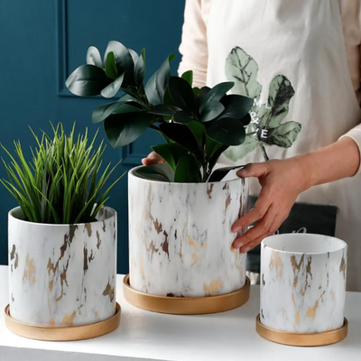 HomeTod™ Marble Ceramic Succulent Pots
