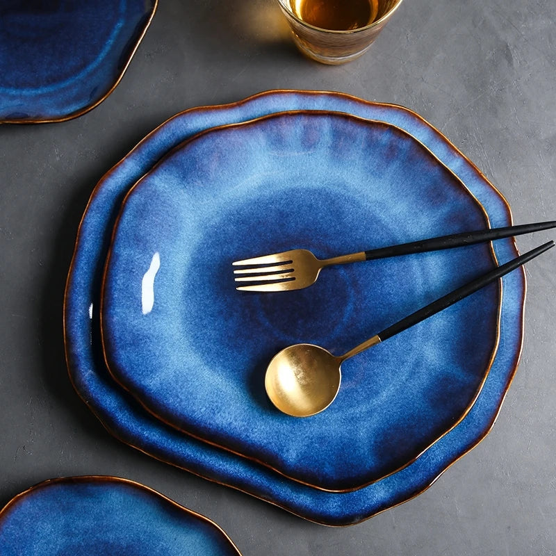 HomeTod™ Luxury Ceramic Blue Plates